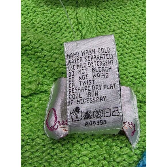 NWT Quacker Factory Embroidered butterfly knit top w/ hood Green Small A004004 - Picture 9 of 10